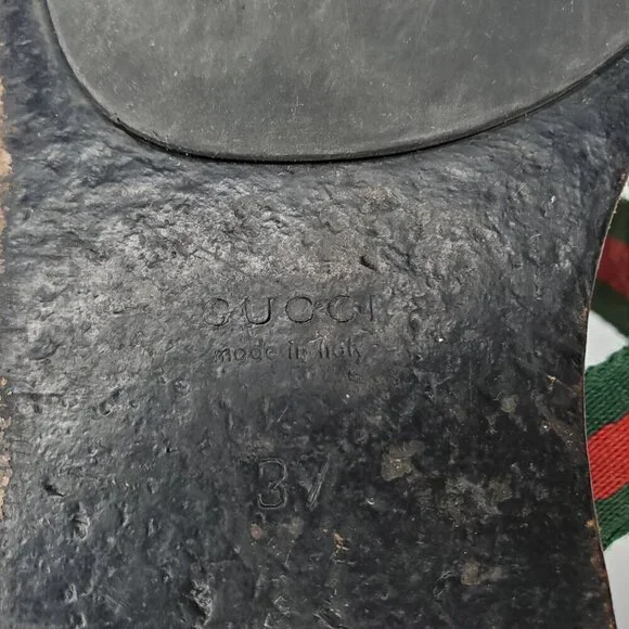 Gucci GG Web Stripe Thong Flip Flop Sandals - Picture 8 of 9